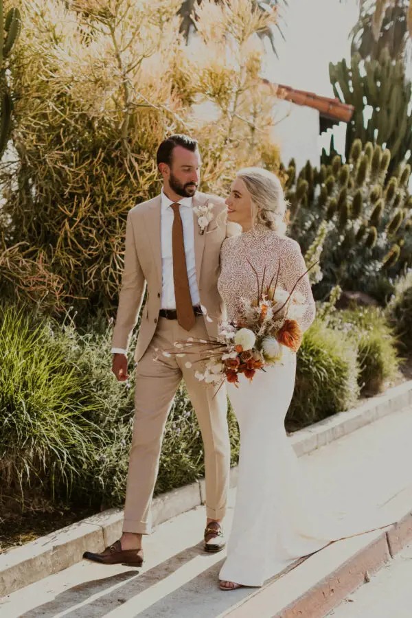 Real bride wearing custom Adair gown