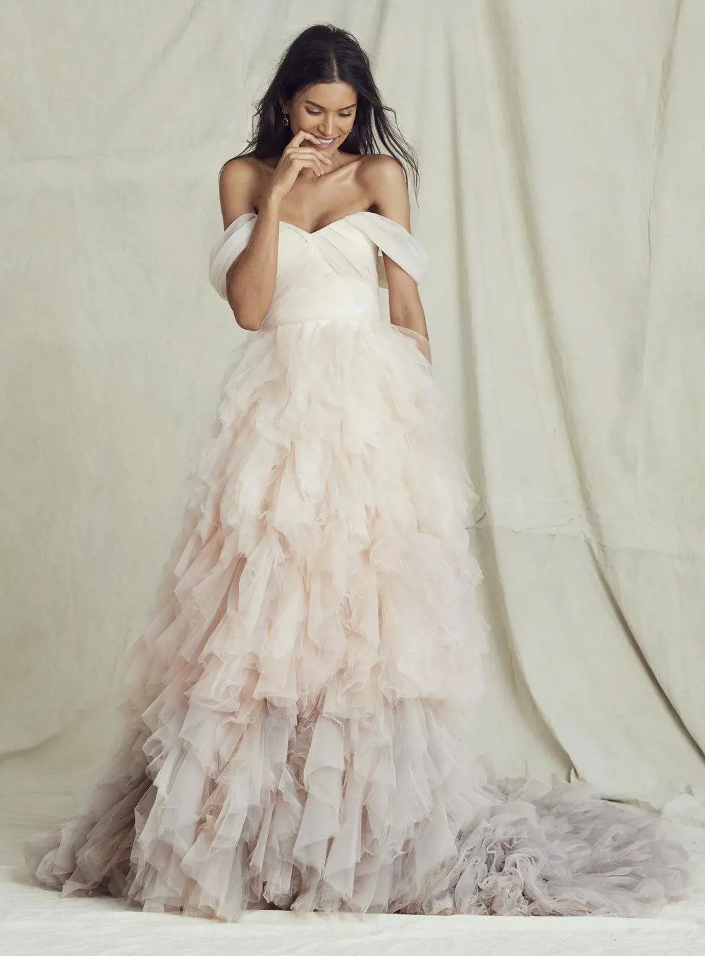 Blush ombre wedding dress deals